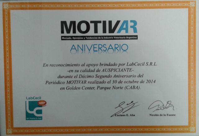 Certificado Motivar 12 aniversario2